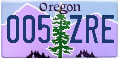 OR license plate 005ZRE