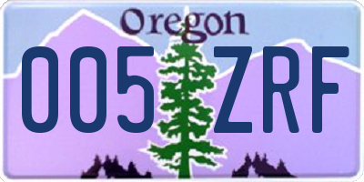 OR license plate 005ZRF