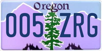 OR license plate 005ZRG