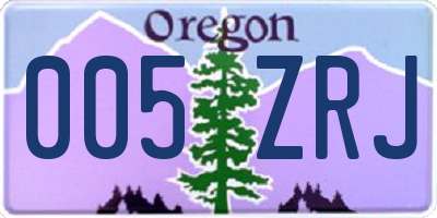 OR license plate 005ZRJ