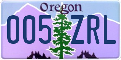 OR license plate 005ZRL