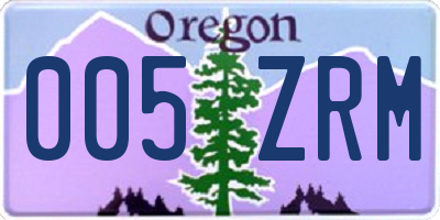 OR license plate 005ZRM