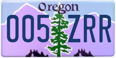 OR license plate 005ZRR