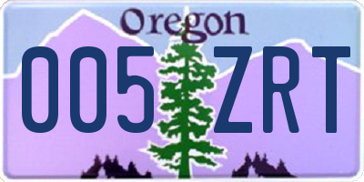 OR license plate 005ZRT