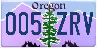 OR license plate 005ZRV