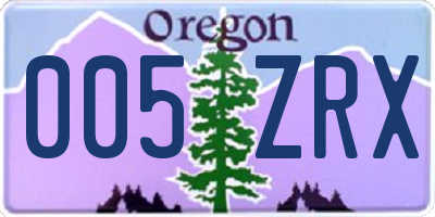 OR license plate 005ZRX