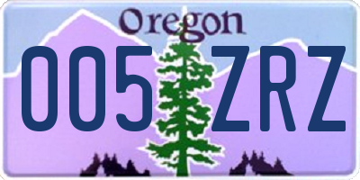 OR license plate 005ZRZ