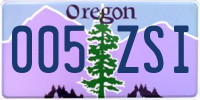 OR license plate 005ZSI