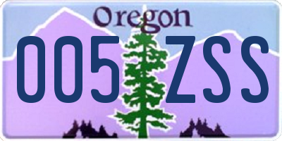 OR license plate 005ZSS