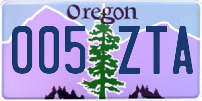 OR license plate 005ZTA