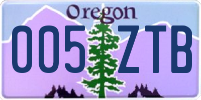 OR license plate 005ZTB