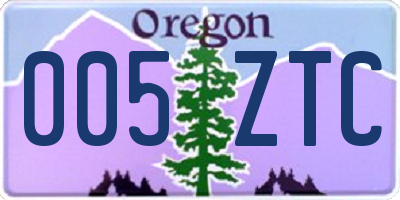 OR license plate 005ZTC
