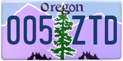 OR license plate 005ZTD