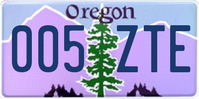 OR license plate 005ZTE