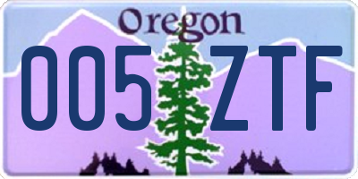 OR license plate 005ZTF