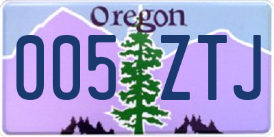OR license plate 005ZTJ