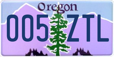 OR license plate 005ZTL