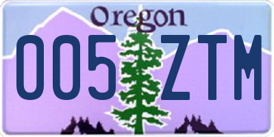 OR license plate 005ZTM