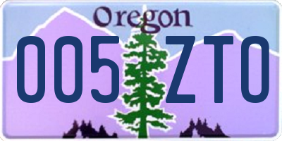 OR license plate 005ZTO