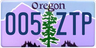 OR license plate 005ZTP