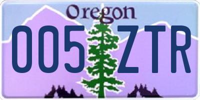 OR license plate 005ZTR