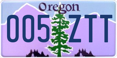 OR license plate 005ZTT