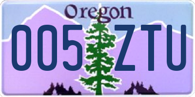 OR license plate 005ZTU