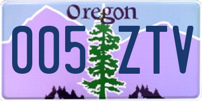 OR license plate 005ZTV