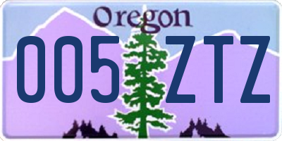 OR license plate 005ZTZ