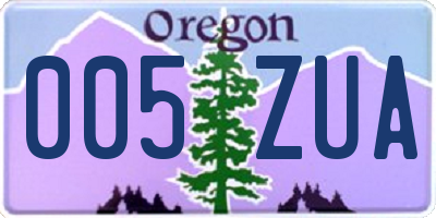 OR license plate 005ZUA