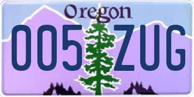 OR license plate 005ZUG
