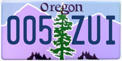 OR license plate 005ZUI