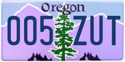 OR license plate 005ZUT