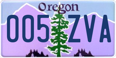OR license plate 005ZVA