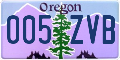 OR license plate 005ZVB