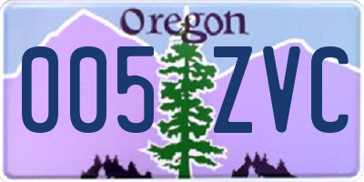OR license plate 005ZVC