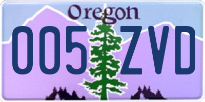 OR license plate 005ZVD