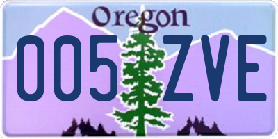 OR license plate 005ZVE