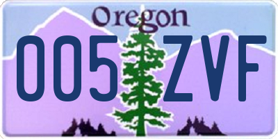 OR license plate 005ZVF