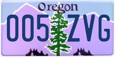 OR license plate 005ZVG