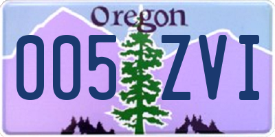 OR license plate 005ZVI