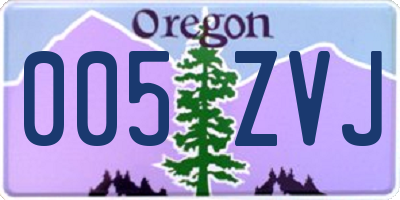 OR license plate 005ZVJ
