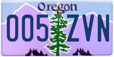 OR license plate 005ZVN
