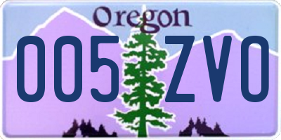 OR license plate 005ZVO