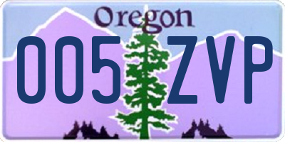 OR license plate 005ZVP