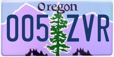 OR license plate 005ZVR