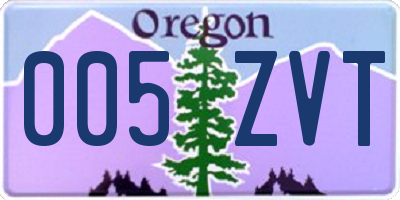 OR license plate 005ZVT