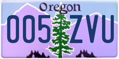 OR license plate 005ZVU