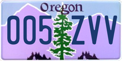 OR license plate 005ZVV