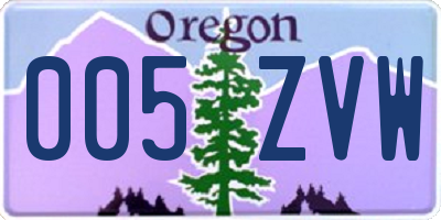 OR license plate 005ZVW